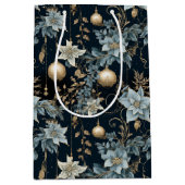 Classic Blauw en Goud Ornamenten Wijn Klein en Medium Cadeauzakje (Voorkant)