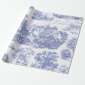 Classic Blauw  Frans Chateau Toile Cadeaupapier (Uitgerold)