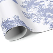 Classic Blauw  Frans Chateau Toile Cadeaupapier (Rol Hoek)