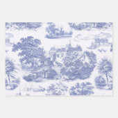 Classic Blauw Frans Chateau Toile Inpakpapier Vel (Voorkant)