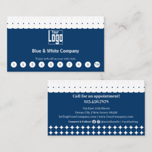 Classic Blauw & Wit Logo Social Media Call Klantenkaartje