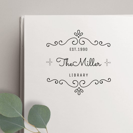 Classic  Bloeiende Familie Bookplate Rubberstempel