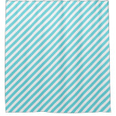 Classic blue and white diagonal stripes douchegordijn (Voorkant)