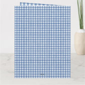 Classic Blue and White Gingham Check  Kaart (Achterkant)