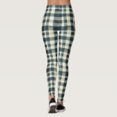 Classic Blue and White Plaid Leggings (Achterkant)