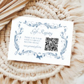 Classic Blue Baby shower Gift Registry QR-code Informatiekaartje