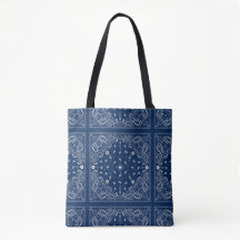 Classic Blue Bandana Canvas tas