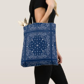 Classic Blue Bandana Canvas tas (Dichtbij)