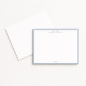Classic Blue Border Monogram Stationery Note Card Kaart