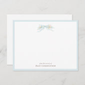 Classic Blue Bow Nursery Note Card – Personalized Notitiekaartje (Voorkant / Achterkant)