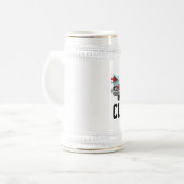 CLASSIC BLUE CAR BEER STEIN BIERPUL (Voorkant links)