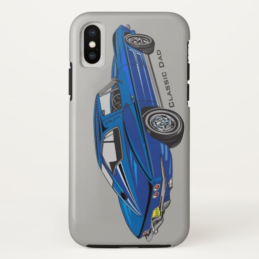 Classic Blue Corvette Design iPhone X Hoesje (Achterkant)
