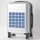 Classic Blue Customizable Square Number Stickers  (Koffer)