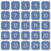 Classic Blue Customizable Square Number Stickers  (Voorkant)