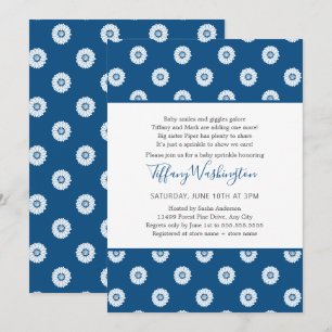 Classic Blue Daisy neutraal geslacht baby strooi Kaart