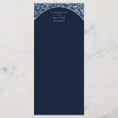 Classic Blue Damask Wedding Menu Kaart (Achterkant)