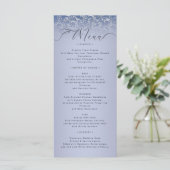 Classic Blue Damask  Wedding Menu Kaart (Staand voorkant)