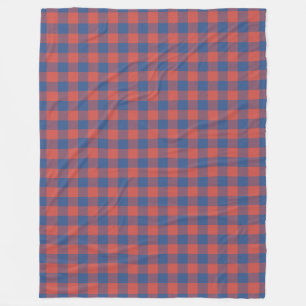 Classic Blue en Red Gingham Check Pattern Fleece Deken
