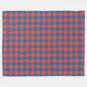 Classic Blue en Red Gingham Check Pattern Fleece Deken (Voorkant (Horizontaal))