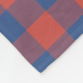 Classic Blue en Red Gingham Check Pattern Fleece Deken (Hoek)