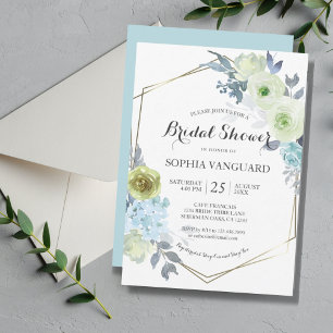 Classic Blue Floral Bridal Shower Invitation Post