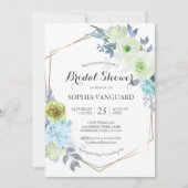 Classic Blue Floral Bridal Shower Invitation Post (Devant)