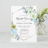 Classic Blue Floral Bridal Shower Invitation Post (Debout devant)