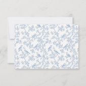Classic Blue Floral Toile QR code RSVP Kaartje (Achterkant)