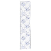 Classic Blue Flowers Pattern French blue toile Korte Tafelloper (Voorkant)