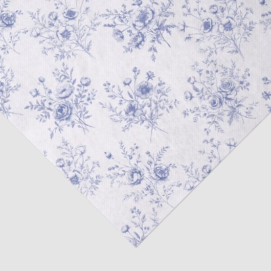 Classic Blue Flowers Pattern French blue toile Tissuepapier (Detail)