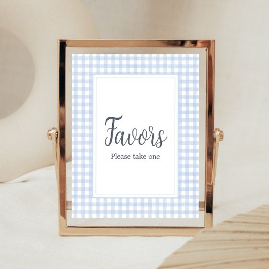 Classic Blue Gingham Favorieten Poster