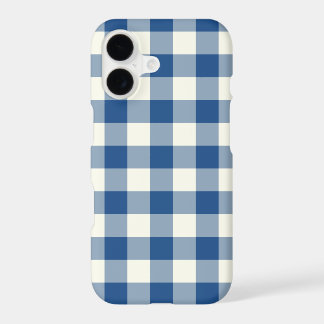 Classic Blue Gingham Pattern iPhone 7 Hoesje