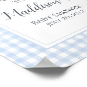 Classic Blue Gingham Welkom Poster (Hoek)