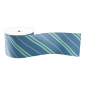 Classic Blue Green School Stripes Pattern Grosgrain Lint (Spoel)
