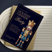 Classic blue nutcracker christmas invitation