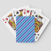 Classic Blue Paars Pajama Stripes Patroon Pokerkaarten (Achterkant)