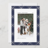 Classic Blue Pset Pattern Merry-kerstfoto (Voorkant)