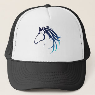 Classic Blue Shades Horse Head Logo Trucker Pet