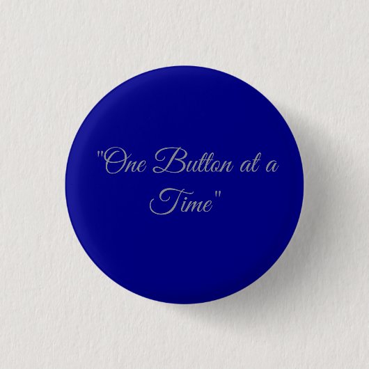 Classic Blue Solid Customizable Round Button Pin (Voorkant)