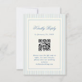 Classic Blue Stripes RSVP Online QR Code (Devant)