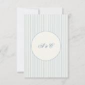 Classic Blue Stripes RSVP Online QR Code Kaartje (Achterkant)