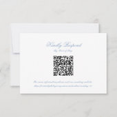 Classic Blue Wedding Monogram Crest QR RSVP Card (Devant)