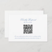 Classic Blue Wedding Monogram Crest QR RSVP Card (Devant / Derrière)