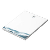 Classic Blue White Mountain Uitzicht Notitieblok (Gedraaid)