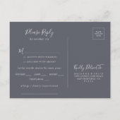 Classic Blue Wild Floral Menu Choix RSVP (Dos)