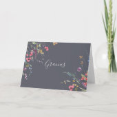Classic Blue Wild Folded Wedding Gracias Kaart (Voorkant)