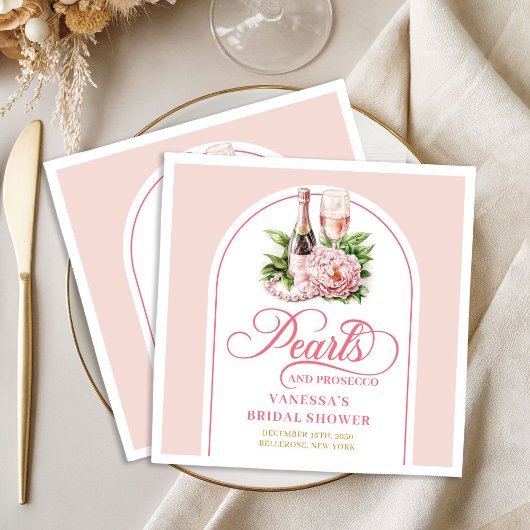 Classic blush and gold napkins custom lettering servet