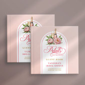 Classic blush and gold petals prosecco sign book gastenboek