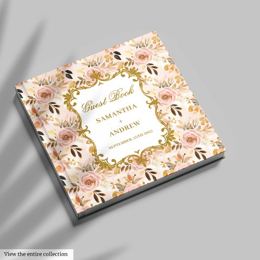 Classic Blush Gold Boho Mariage Boho Signer livre