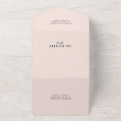 Classic Blush Pink Elegant Wedding All In One Uitnodiging (Buitenkant)